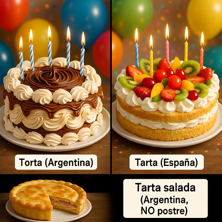 La tarta es torta en Argentina