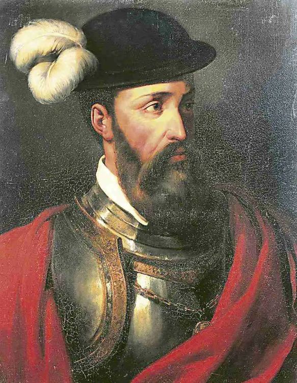 Retrato de Pascual de Andagoya, conquistador español del siglo XVI, precursor en las exploraciones en América