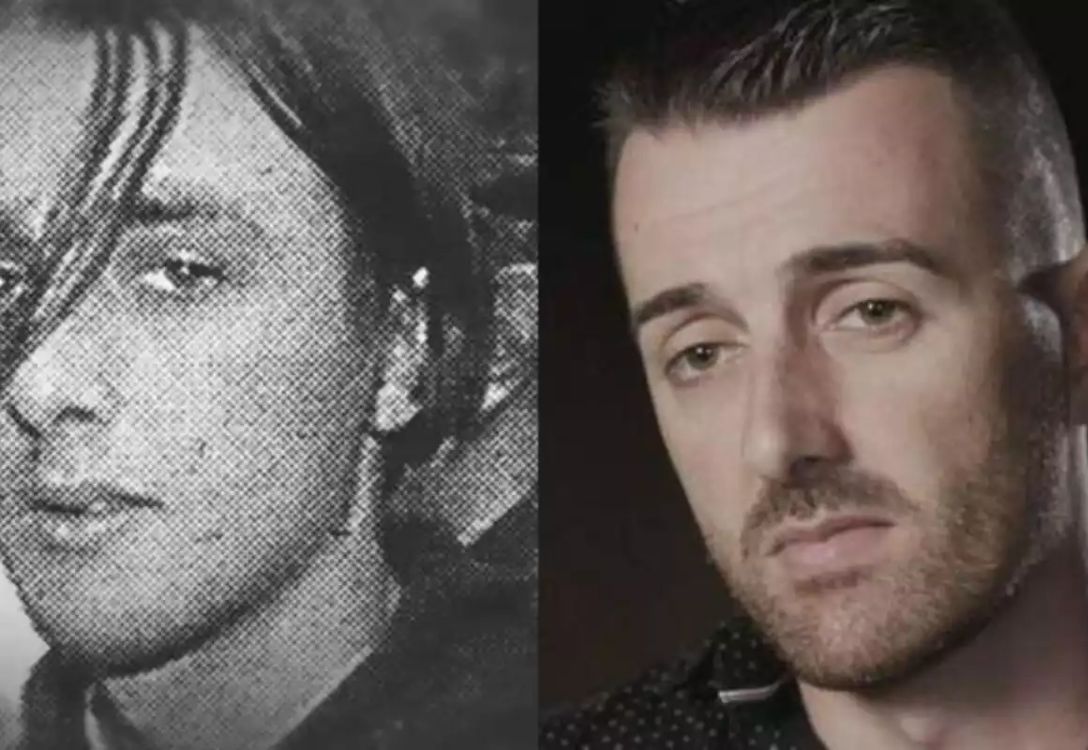 El asesino de la catana Retrato doble de José Rabadán, el asesino de la catana: a la izquierda, adolescente con melena y rostro parcialmente cubierto; a la derecha, adulto con pelo corto y barba incipiente