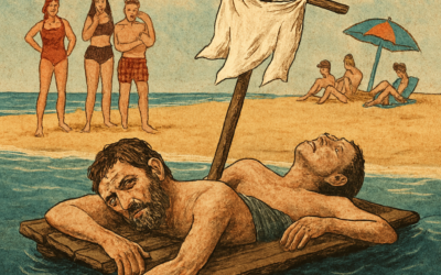 Náufragos en la orilla